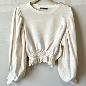 Zara long sleeve crop top